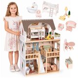 ECO TOYS Drvena trospratna kućica za lutke Laura, sa 15 komada nameštaja – ECOTOYS Cene