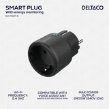 SMART HOME mini vtičnica, LED, WiFi 2.4GHz, nadzor porabe, 1xCEE 7/3, 15A, Timer, ČRNA