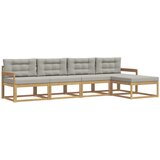  Set vanjskih sofa 4 kom. Bijela i svjetlosiva Poliester Smeđa 329 x 162,5 x 73 cm | shoptok.hr