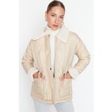 Trendyol Beige Collar Plush Detailed Quilted Coat | ePonuda.com