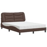 vidaXL Postelja z vzmetnico rjava 120x200 cm umetno usnje, (21166056) Cene
