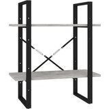 Ormarić za knjige s 2 razine boja betona 60x30x70 cm od iverice | shoptok.hr
