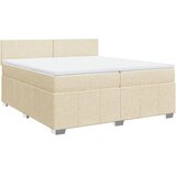  Krevet s oprugama i madracem krem 200 x 200 cm od tkanine | shoptok.hr