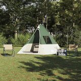 vidaXL Šotor s streho Drugo Zelena in črna 383 x 338 x 217 cm Poliester Cene