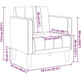 SOFA s naslonima za ruke krem boje 53 cm tkanina | Shoptok.si