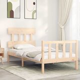 Maison Chic Posteljni okvir - Enojna postelja - Postelja za odrasle z vzglavjem trden les-J16449, (21760340) | Shoptok.si