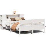  Krevet s regalom z knjige bez madraca bijeli 135x190cm borovina | shoptok.hr