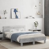  Okvir kreveta s uzglavljem siva boja betona 135x190 cm drveni | shoptok.hr