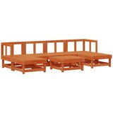  Set lounge namještaja za vrt 7 pcs Vosak Smeđa Masivna borovina | shoptok.hr