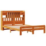  Knjižna postelja brez vzmetnice vošč. rjava 140x190 cm borovina, (21610308) | Shoptok.si