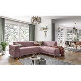 Miuform Rožnata raztegljiva/s prostorom za shranjevanje kotna sedežna garnitura (desni kot/v obliki črke L) Classy Sophie – | Shoptok.si