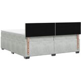 Krevet s box springom madracem i LED-om Svjetlosiva Baršun - Svjetlosiva 200 x 200 cm Kristal s dugmadima | shoptok.hr