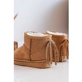 Boto Children's Insulated Snow Boots with Fringes Camel Mikyla | Shoptok.si