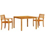  Vrtni set za objed 3 kom. Smeđa Čvrsto drvo akacije | shoptok.hr