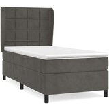 Box spring krevet s madracem tamnosivi 100x200 cm baršunasti | shoptok.hr