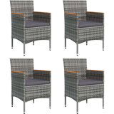  5-dijelni vrtni blagovaonski set s jastucima sivo-crni | shoptok.hr