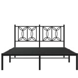  Metalni okvir za krevet s uzglavljem crni 140x190 cm | shoptok.hr
