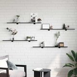 Police za knjige 4 pcs Crna 100 x 10 x 1,5 cm Konstruirano drvo | Shoptok.si