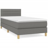  Krevet s oprugama i madracem tamnosivi 100 x 200 cm od tkanine | shoptok.hr
