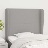  Uzglavlje s ušima svjetlosivi 93x23x118/128 cm od tkanine | shoptok.hr