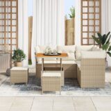 vidaXL Vrtna sedežna garnitura 8 pcs bež in krem 80 x 80 x 71 cm | Shoptok.si