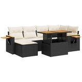vidaXL 7-dijelni set vrtnih sofa od poliratana s jastucima crni bagrem | shoptok.hr