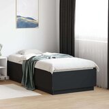 vidaXL Posteljni okvir črn 75x190 cm inženirski les | Shoptok.si