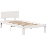 vidaXL Knjižna postelja brez vzmetnice bela 90x190cm trdna borovina | Shoptok.si