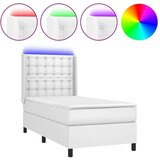  Box spring s madracem LED bijeli 90x200 cm umjetna koža | shoptok.hr