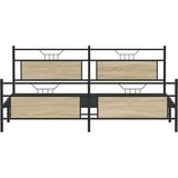 Metalni Kovinski posteljni okvir brez vzmetnice sonoma hrast 200x200 cm, (21829644) | Shoptok.si