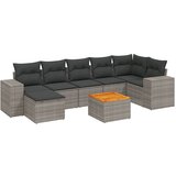 Maison Chic Seti vrtnega pohištva - Vrtna garnitura - Vrtni pohištvo set 8-delna z blazinami siv poli ratan, (21799115) | Shoptok.si