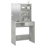  Toaletni stolić s LED svjetlima boja betona 74,5 x 40 x 141 cm | shoptok.hr