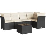  6-dijelni set vrtnih sofa s jastucima crni od poliratana | shoptok.hr