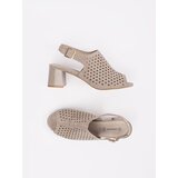 GOODIN Beige suede heeled sandals | shoptok.hr