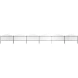 vidaXL vrtna ograja s koničastimi vrhovi jeklo (0,5-0,75)x10,2 m črna