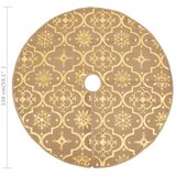  Luksuzna podloga za božićno drvce s čarapom žuta 150 cm tkanina | shoptok.hr