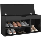  Klupa za cipele s jastukom sjajna crna 104 x 30 x 49 cm drvena | shoptok.hr