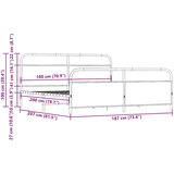  Metalni okvir kreveta bez madraca boja hrasta 180x200 cm | shoptok.hr