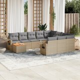 Maison Chic Seti vrtnega pohištva - Vrtna garnitura - Vrtni pohištvo set 11-delna z blazinami bež poli ratan, (21816265) | Shoptok.si