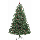 vidaXL Umetno Zložljivo Božično Drevo Zelena 210 cm PVC in kovina | Shoptok.si