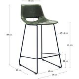 Kave Home Kaki zelen barski stol iz umetnega usnja (višina sedeža 76 cm) Zahara – | Shoptok.si