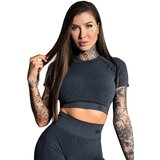 Gym Glamour Crop-Top Short Sleeve Dark Grey Ombre M | ePonuda.com