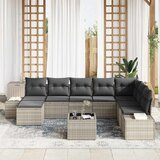  Sjedeća garnitura za vrt 9 kom. Svijetlo siva poliratan Svjetlosiva 319 x 209 x 85 cm | shoptok.hr