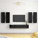  Komplet TV omaric 6-delni črna iverna plošča, (20913549) | Shoptok.si