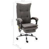  Masažna Radna stolica - Uredska stolica od tkanine siva - Siva 1 Sa naslonom za noge | shoptok.hr