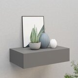 vidaXL Stenska polica s predalom siva 40x23,5x10 cm mediapan Cene