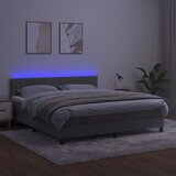  box spring s madracem LED svjetlosivi 160x200 cm baršun | shoptok.hr