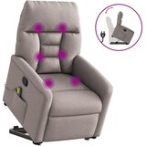  Masažni naslonjač na podizanje od tkanine smeđesivi | shoptok.hr