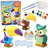  Kreativni set za lijevanje i bojanje gipsanih ptica iz džungle, 3 figure | shoptok.hr