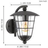 Eglo pulfero spoljna zidna lampa/1, e27, čelik/crna | Eponuda.com